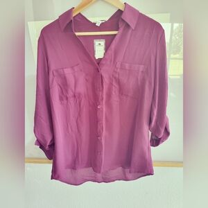 Express Portofino Burgundy Blouse